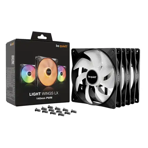 be quiet! LIGHT WINGS LX 140mm PWM 3-Pack Black Carcasa del ordenador Ventilador 1
