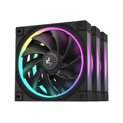 DeepCool FL12-3 in 1 Carcasa del ordenador Ventilador 12 cm Negro 3 pieza(s)