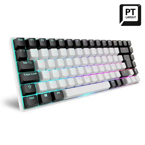 Sharkoon SKILLER SGK50 S3 teclado Juego USB QWERTY Portugués Blanco