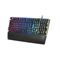 Mars Gaming MK320, Teclado RGB H-Mech, Reposamuñecas Acolchado, RGB 13 Modos, Port