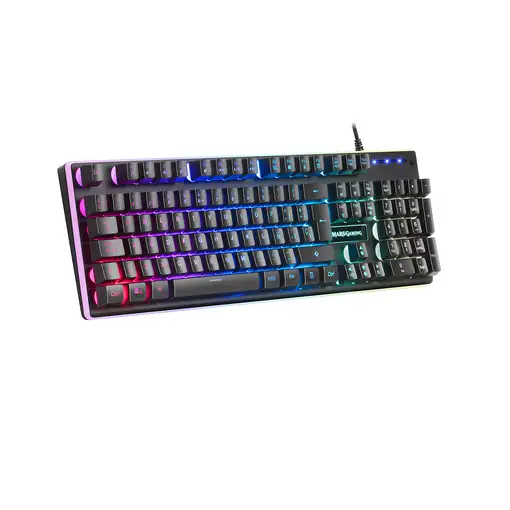 Mars Gaming MK320, Teclado RGB H-Mech, Reposamuñecas Acolchado, RGB 13 Modos, Port