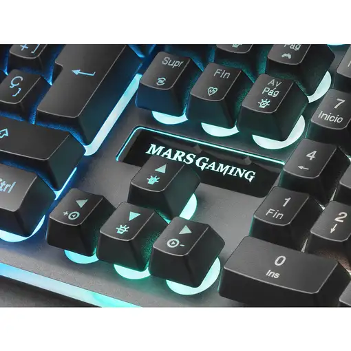 Mars Gaming MK320, Teclado RGB H-Mech, Reposamuñecas Acolchado, RGB 13 Modos, Port