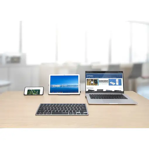 Manhattan 180559 teclado Oficina RF Wireless + Bluetooth QWERTZ Alemán Negro, Gris
