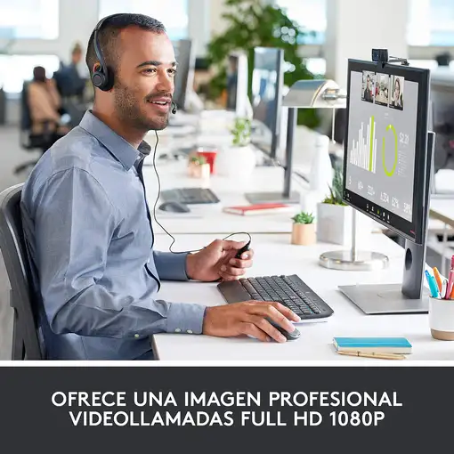 Logitech 960-001055 cámara web 3 MP 1920 x 1080 Pixeles USB 2.0 Negro