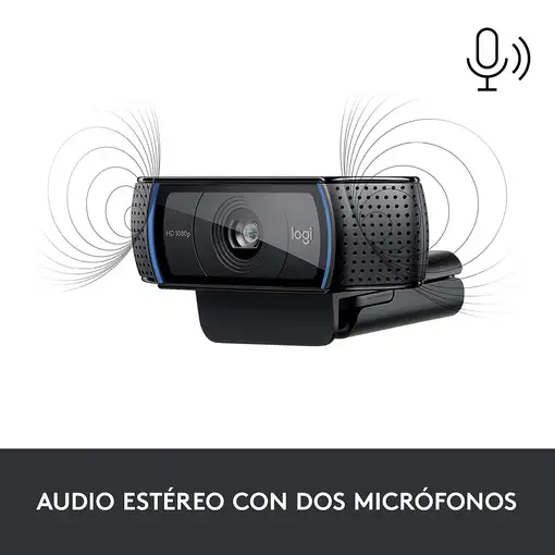 Logitech 960-001055 cámara web 3 MP 1920 x 1080 Pixeles USB 2.0 Negro