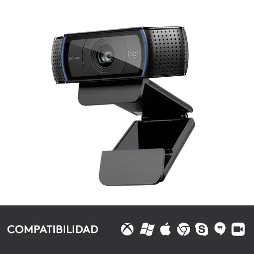 Logitech 960-001055 cámara web 3 MP 1920 x 1080 Pixeles USB 2.0 Negro