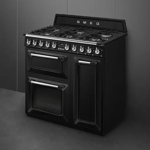 Smeg TR93BL cocina Cocina independiente Eléctrico Encimera de gas Negro