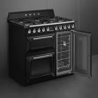 Smeg TR93BL cocina Cocina independiente Eléctrico Encimera de gas Negro