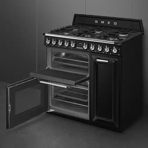 Smeg TR93BL cocina Cocina independiente Eléctrico Encimera de gas Negro