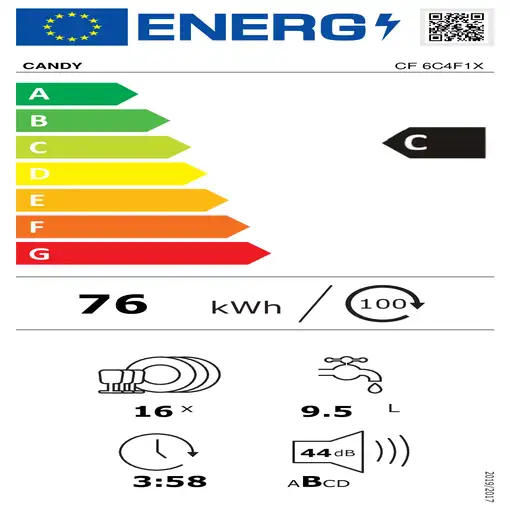 Lavavajillas 597 mm 16 place settings 75183 32002507 CANDY