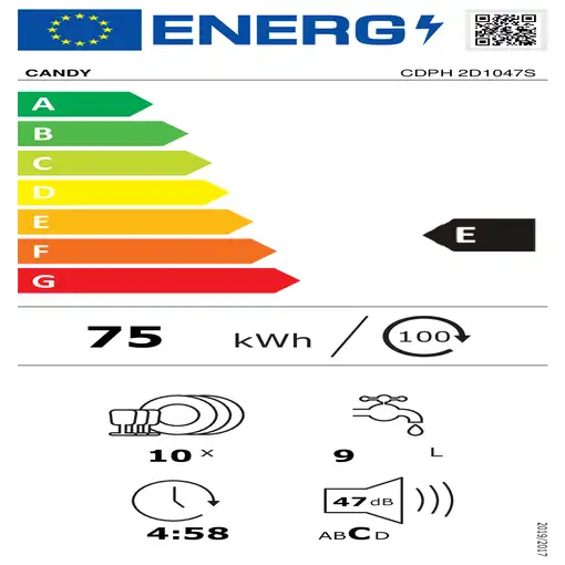 Lavavajillas 448 mm 10 place settings 72640 32002571 CANDY