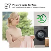LG F4A1009NDK lavadora Carga frontal 9 kg 1400 RPM Grafito, Plata