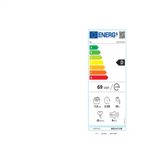 Lavadora de 7 kg 1200 rpm Blanco F2WV3S7S4E LG