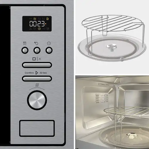 Hisense BIM320G41X microondas Acero inoxidable Microondas combinado Integrado 20 L