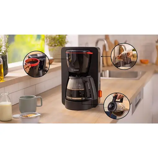 Cafeteras goteo Semi-automática Negro 1.4 L 15 cups TKA3M133 BOSCH