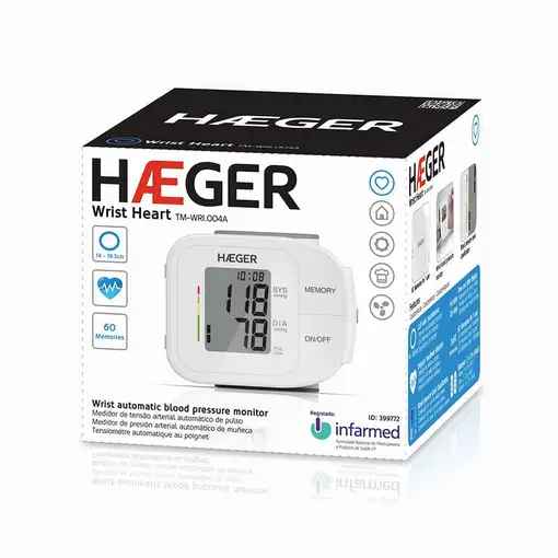 Haeger TM-WRI.004A tensiómetro Muñeca Automático 2 usuario(s)