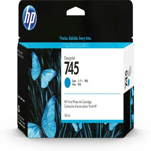 HP Cartucho de tinta DesignJet 745 cian de 130 ml