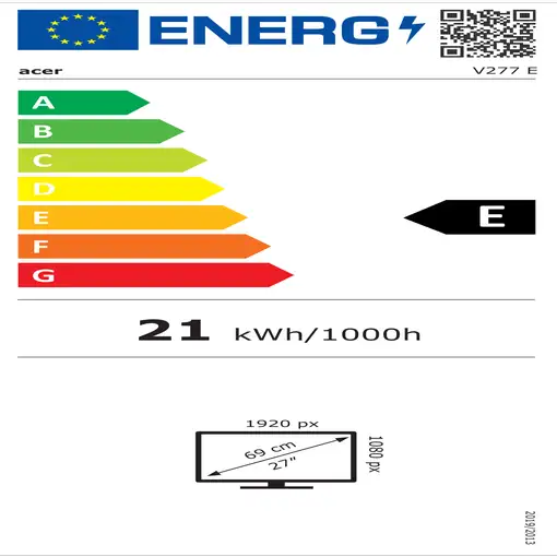 Acer V7 V277 E0bi LED display 68,6 cm (27") 1920 x 1080 Pixeles 4K Ultra HD Negro