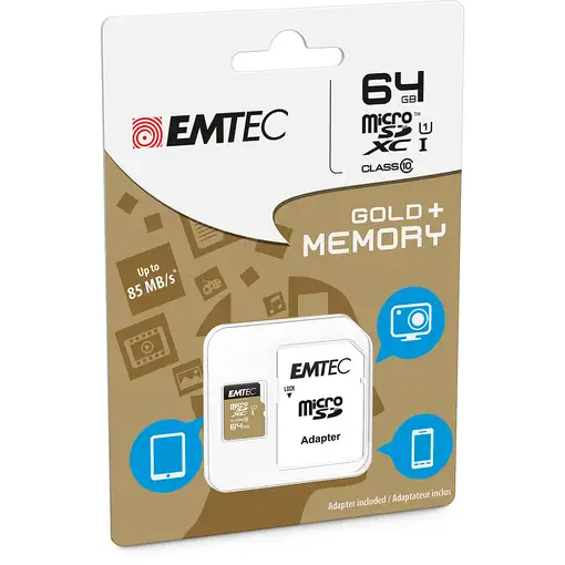 Emtec microSD Class10 Gold+ 64GB MicroSDXC Clase 10