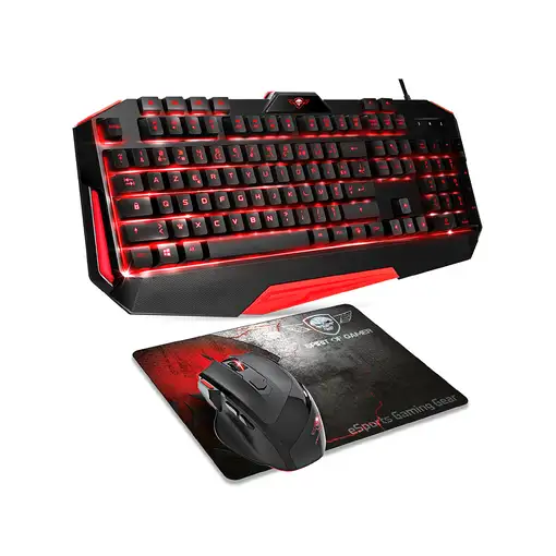 Spirit of Gamer Pro MK3 teclado Ratón incluido Juego USB AZERTY Negro