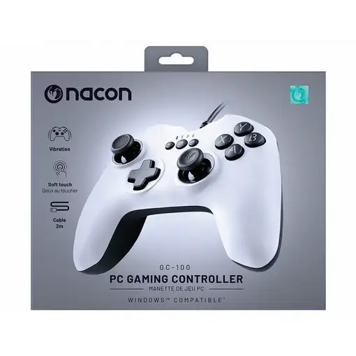 NACON PCGC-100WHITE mando y volante Blanco USB Gamepad Analógico/Digital PC