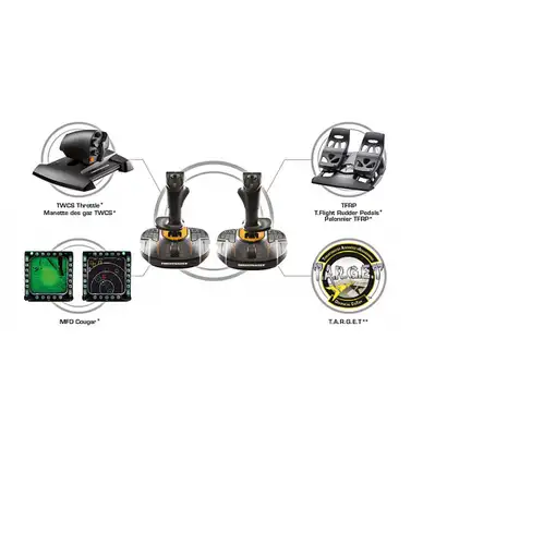 Thrustmaster T.16000M FCS SPACE SIM DUO Negro, Naranja USB Palanca de mando Analóg