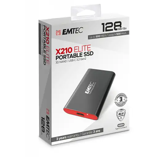 Emtec X210 Elite 128 GB USB Tipo C 3.2 Gen 2 (3.1 Gen 2) Negro