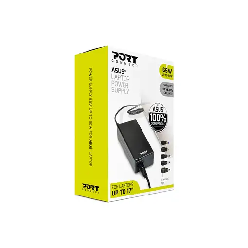 Port Designs 900093-AS adaptador e inversor de corriente Interior 90 W Negro