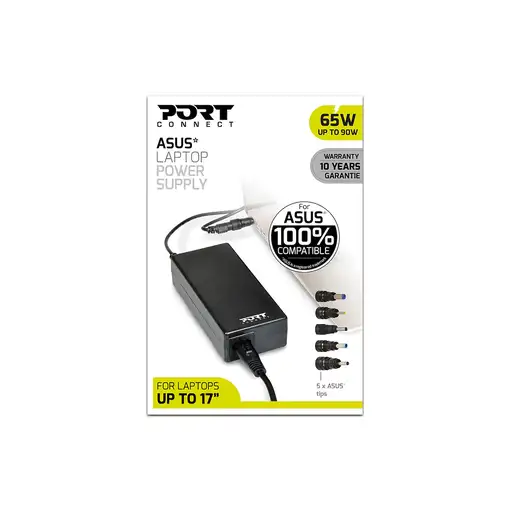 Port Designs 900093-AS adaptador e inversor de corriente Interior 90 W Negro