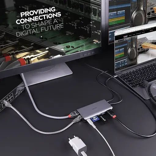 Lindy 43323 base para portátil y replicador de puertos Alámbrico USB 3.2 Gen 1 (3.