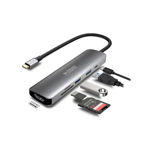 Urban Factory MHC45UF base para portátil y replicador de puertos Alámbrico USB 3.2