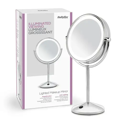 BaByliss 9436E espejo para maquillaje Independiente Alrededor Acero inoxidable