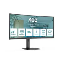 AOC V5 CU34V5C/BK LED display 86,4 cm (34") 3440 x 1440 Pixeles Wide Quad HD Negro