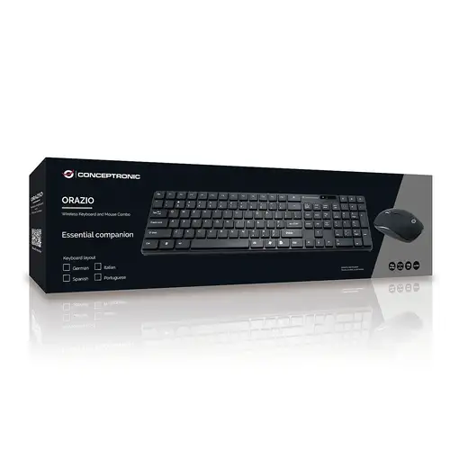 Conceptronic ORAZIO01DE teclado Ratón incluido Hogar RF inalámbrico QWERTZ Alemán