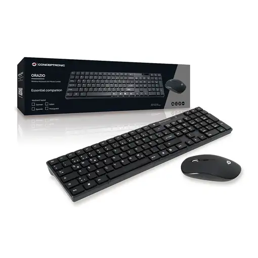 Conceptronic ORAZIO01DE teclado Ratón incluido Hogar RF inalámbrico QWERTZ Alemán