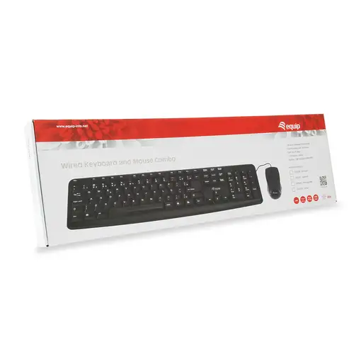 Equip 245201 teclado Ratón incluido Oficina USB QWERTY Español Negro