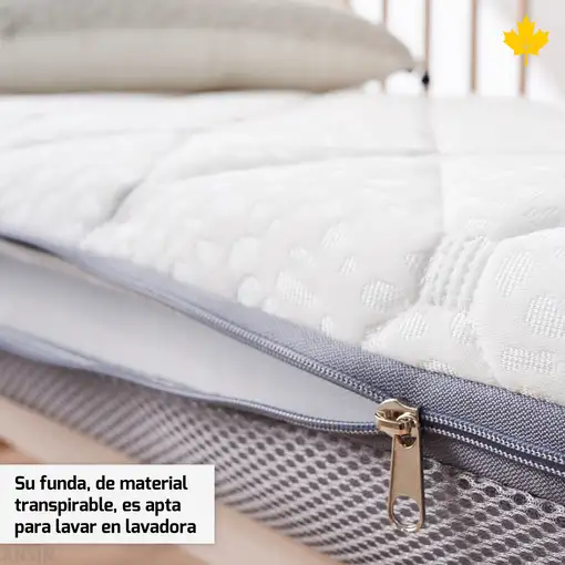 Colchón de Cuna Descansin | 50x80 cm | Funda Lavable | Antireflujo