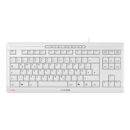 CHERRY STREAM KEYBOARD TKL teclado Universal USB QWERTZ Alemán Blanco