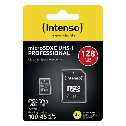 Intenso microSDXC 128GB Class 10 UHS-I Professional - Extended Capacity SD (MicroS