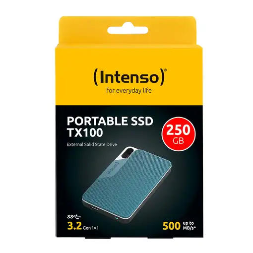 Intenso Lesen/Schreiben bis zu 500 MB/s/250GB USB Tipo C 3.2 Gen 1 (3.1 Gen 1) Azu