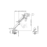 Digitus Soporte de monitor universal sencillo con muelle neumático y fijación a pr