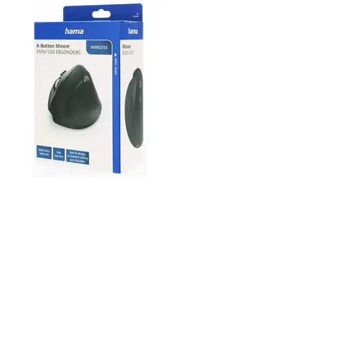 Hama | Ratón EMW-500 ergonómico, ratón ergonómico inalámbrico, 6 botones, color ne
