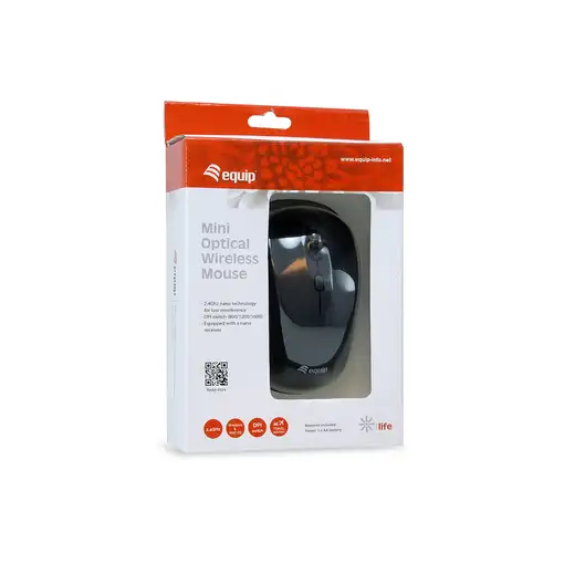 Equip 245108 ratón Viajes Ambidextro RF inalámbrico Óptico 1600 DPI