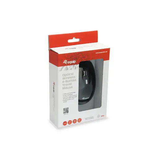 Equip 245104 ratón Viajes Ambidextro RF inalámbrico Óptico 1600 DPI