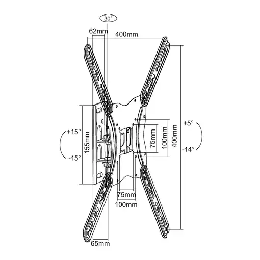 Equip Soporte de pared articulado para TV de 23"-55