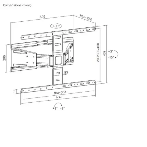 Equip Soporte de pared para televisor ultrafino de movimiento completo de 43"-90
