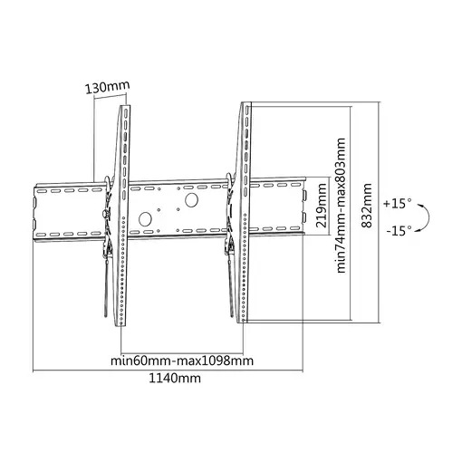 Equip 650322 Soporte de pared para TV curva inclinable de 60''-100