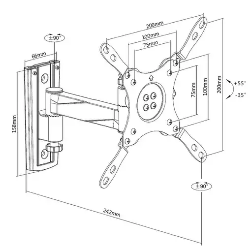 Equip 650106 Soporte de pared articulado para TV de 13"-42