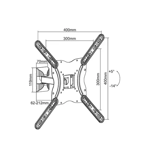 Equip Soporte de pared pivotante para TV de 23"-55