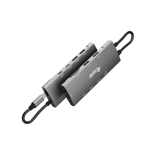 Equip Adaptador multifunción USB-C 9 en 1, HDMI 4K/60Hz, Gigabit LAN, USB 3.2 GEN1